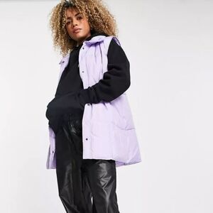 Native Youth oversized longline extreme padded gilet vest in lilac S NWT in pakg
